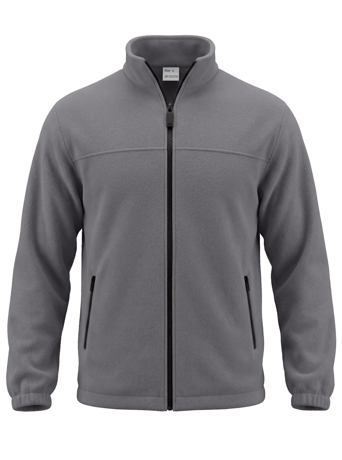 AZUKI Men's Full-Zip Fleece Jacket with Stand Collar