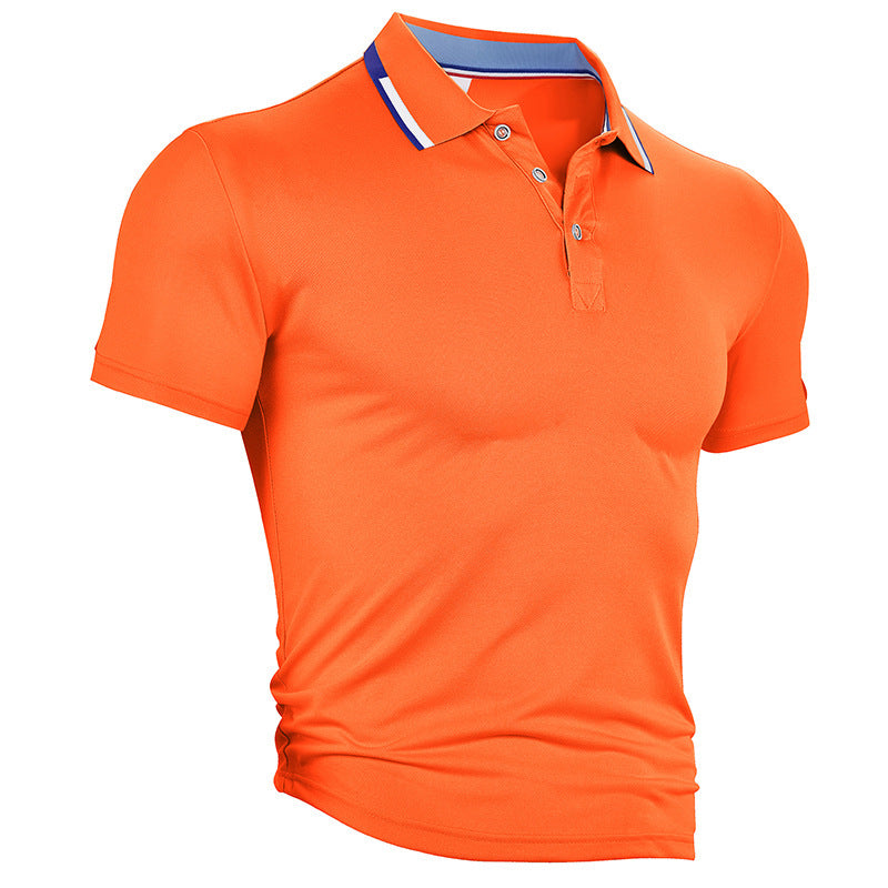 AZUKI Men's Contrast-Tipped Short Sleeve Polo