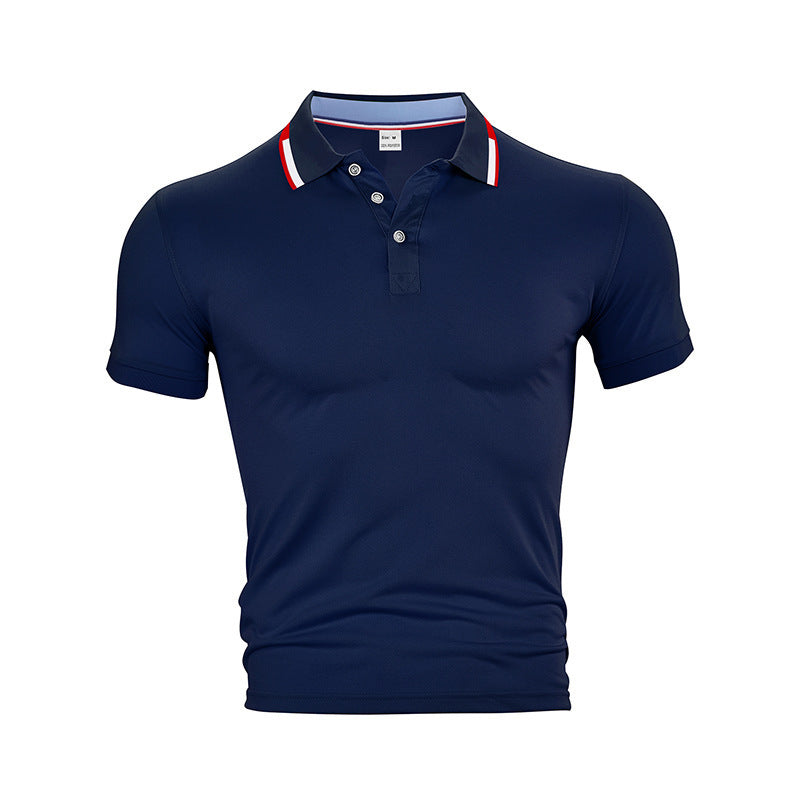 AZUKI Men's Contrast-Tipped Short Sleeve Polo