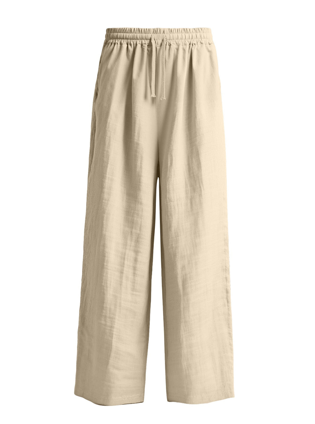 AZUKI Men's Linen-Blend Relaxed Drawstring Pants