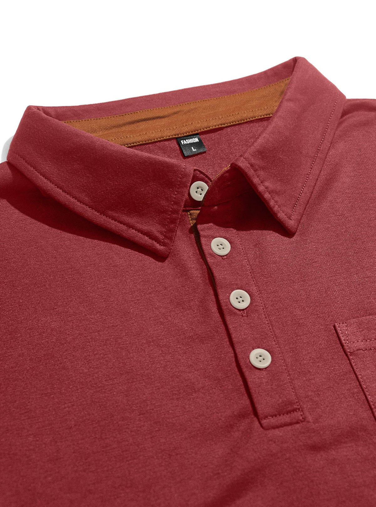 AZUKI Men's Cotton-Blend Four-Button Pocket Polo