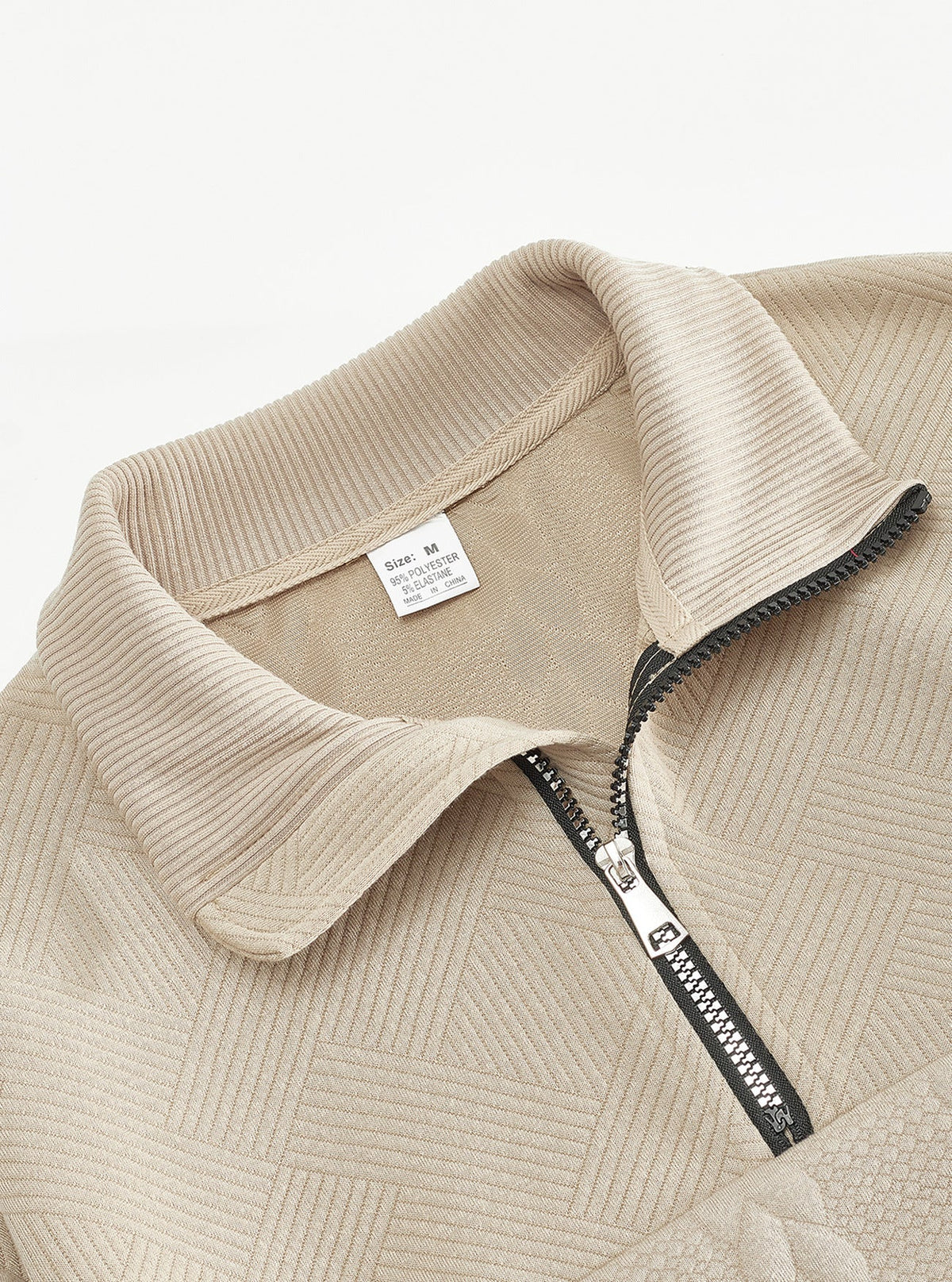 AZUKI Men's Quarter-Zip Jacquard Pullover