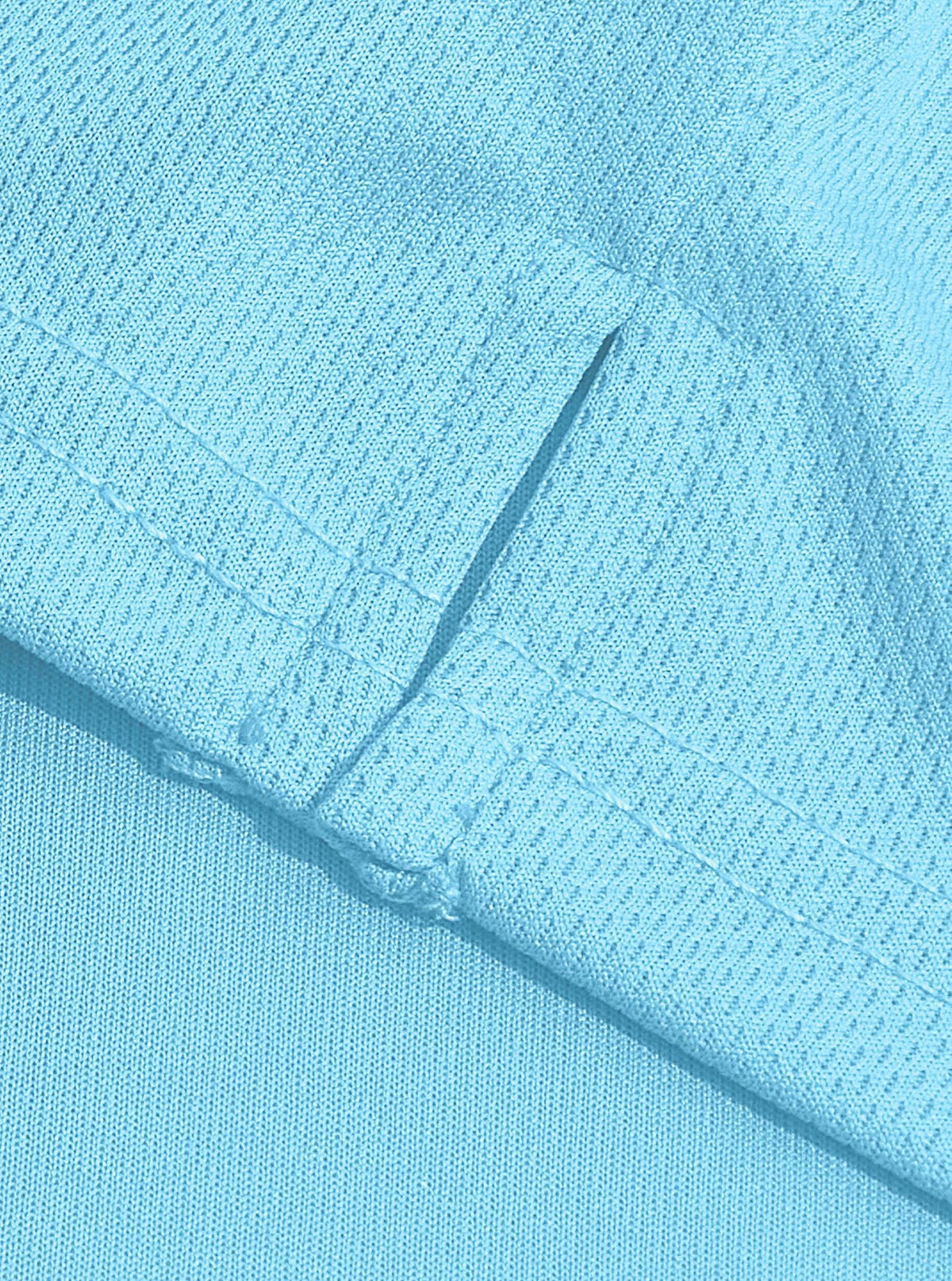 AZUKI Men's Long-Sleeve Birdseye Pocket Polo