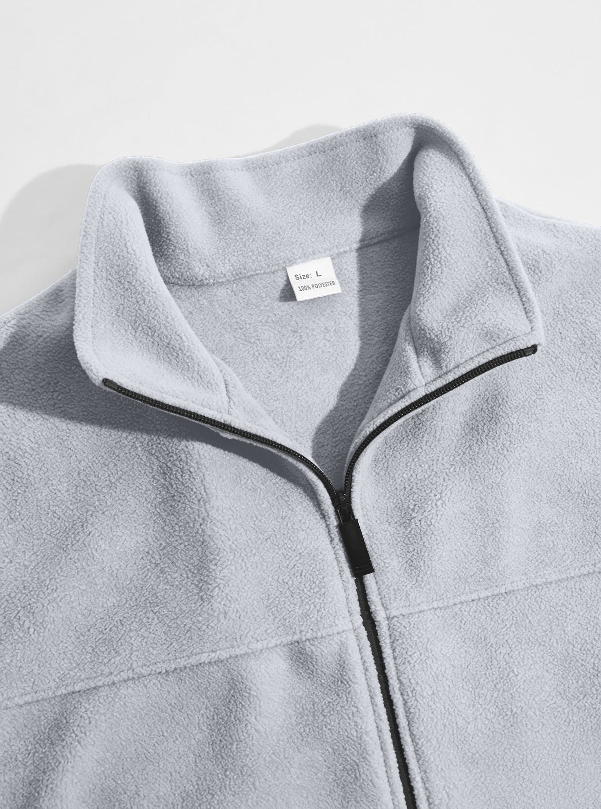 AZUKI Men's Full-Zip Fleece Jacket with Stand Collar