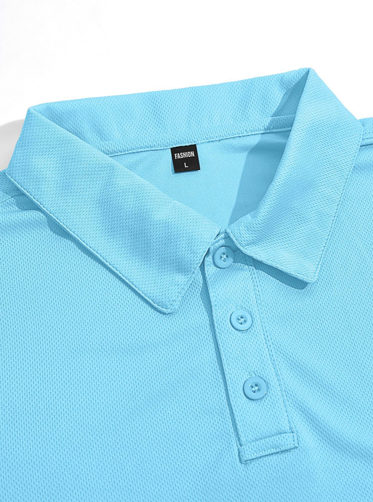 AZUKI Men's Long-Sleeve Birdseye Pocket Polo
