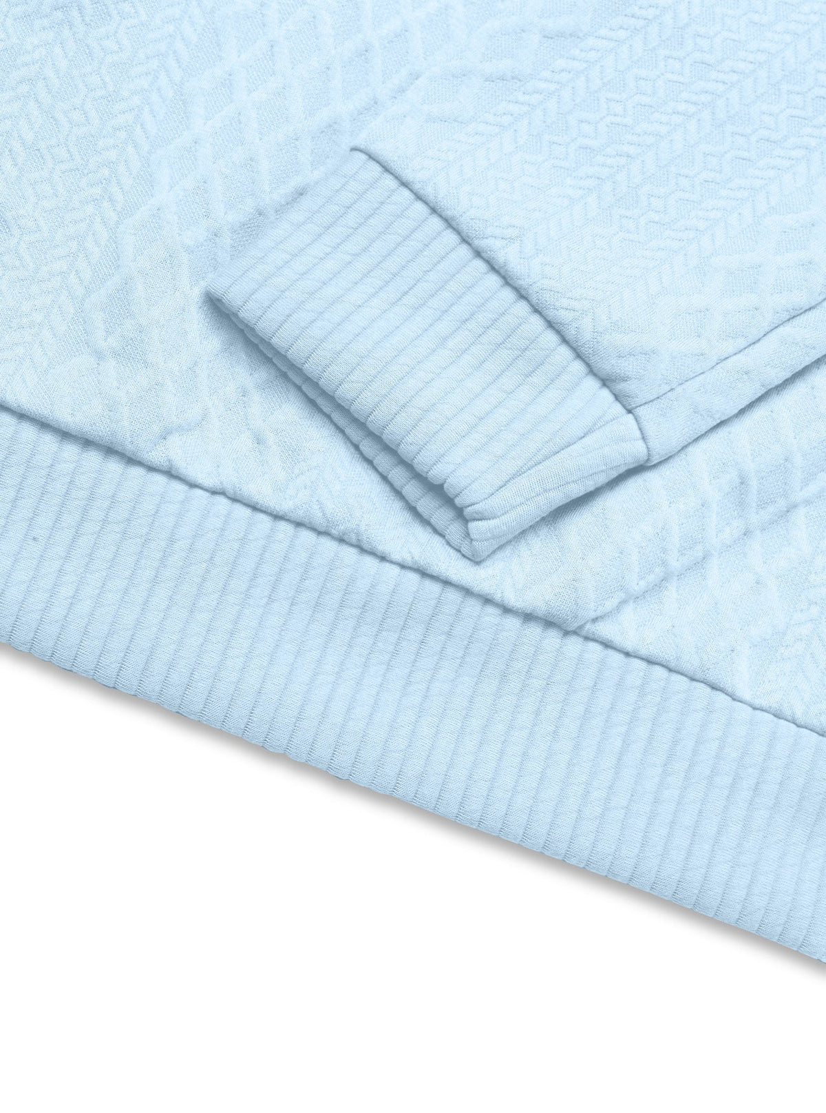 AZUKI Men's Four-Button Jacquard Pullover with Elbow Patches