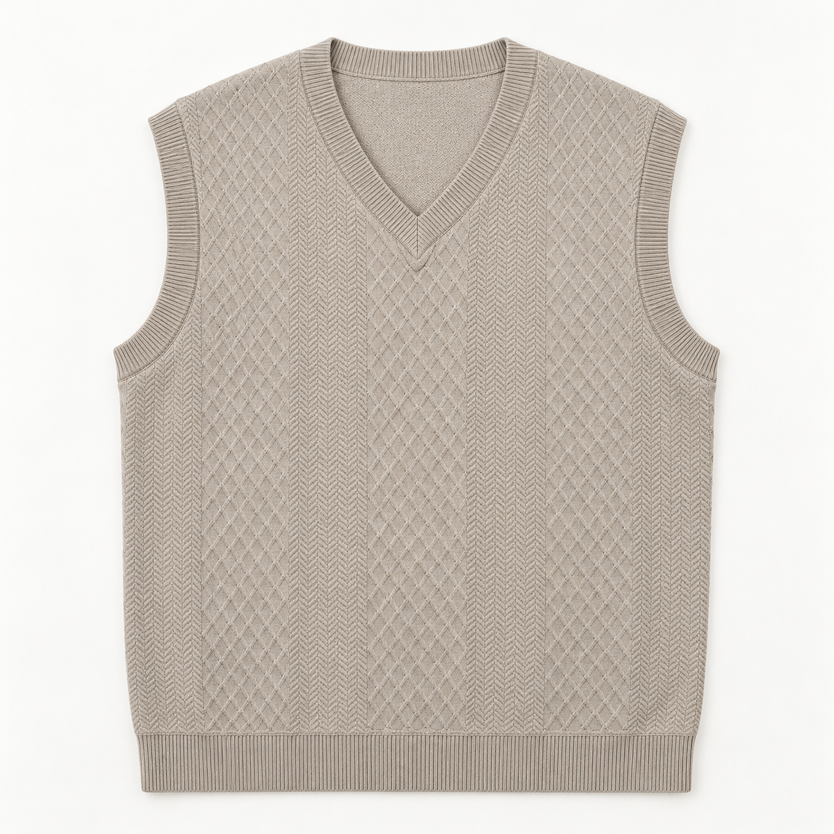 AZUKI Men's V-Neck Jacquard Sweater Vest