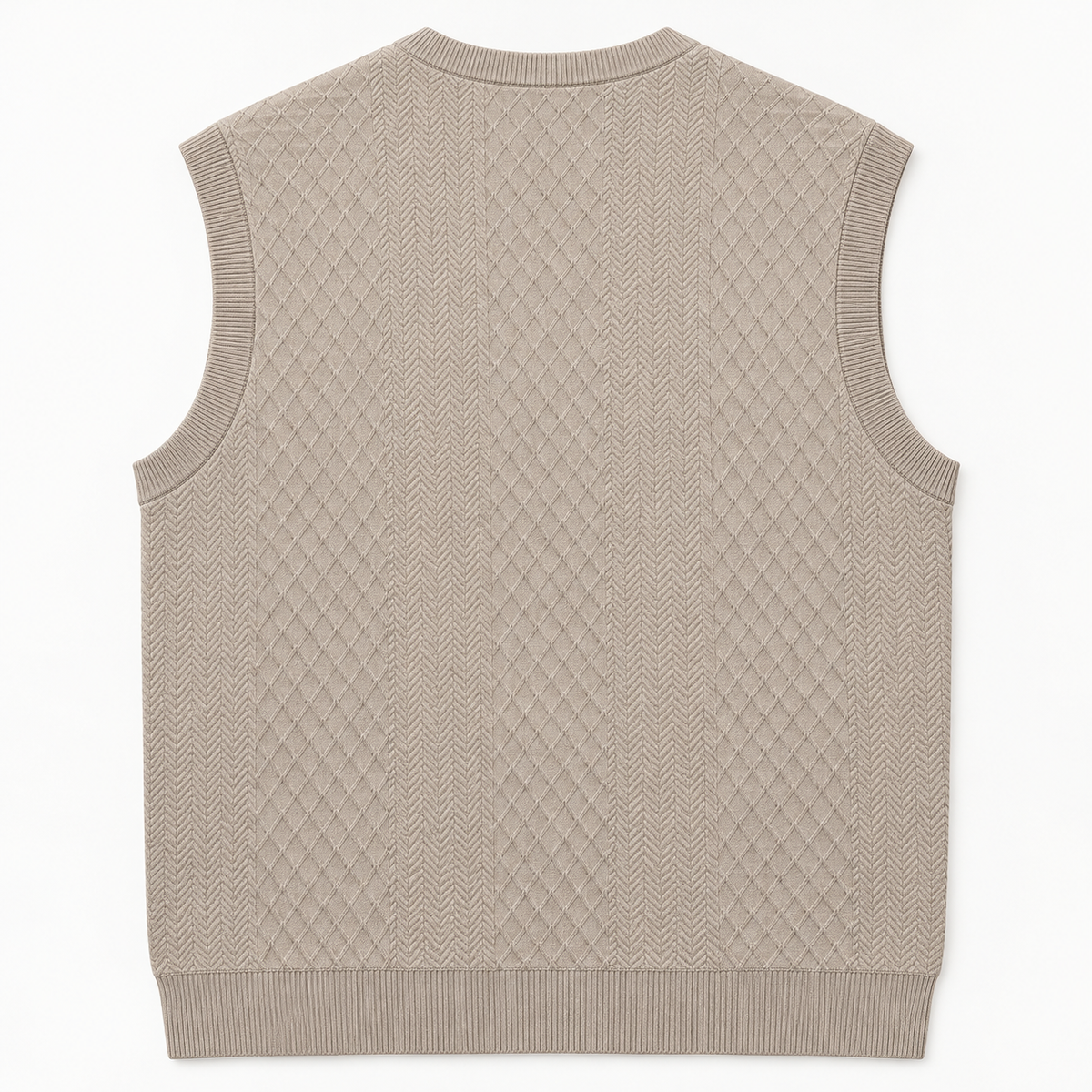 AZUKI Men's V-Neck Jacquard Sweater Vest