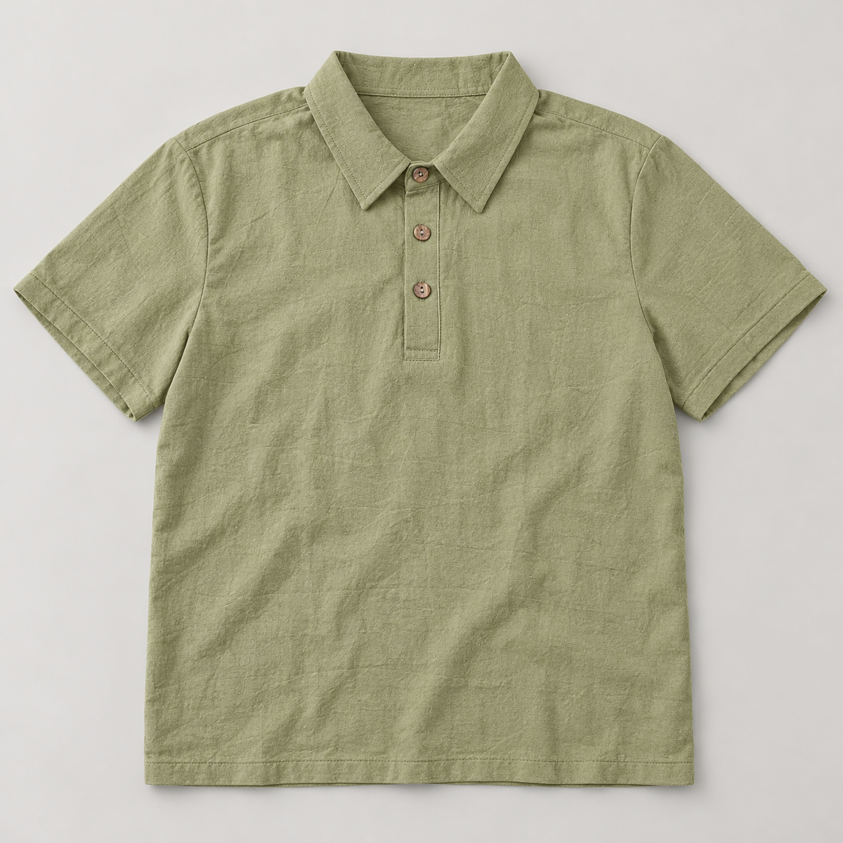 AZUKI Men's Linen-Blend Short Sleeve Polo