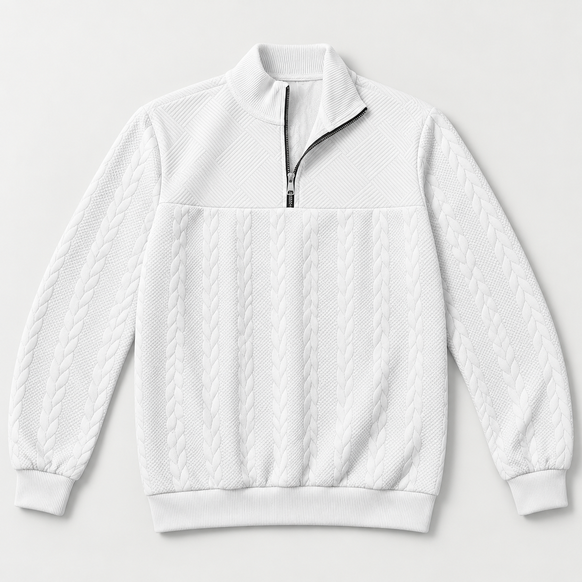 AZUKI Men's Quarter-Zip Jacquard Pullover