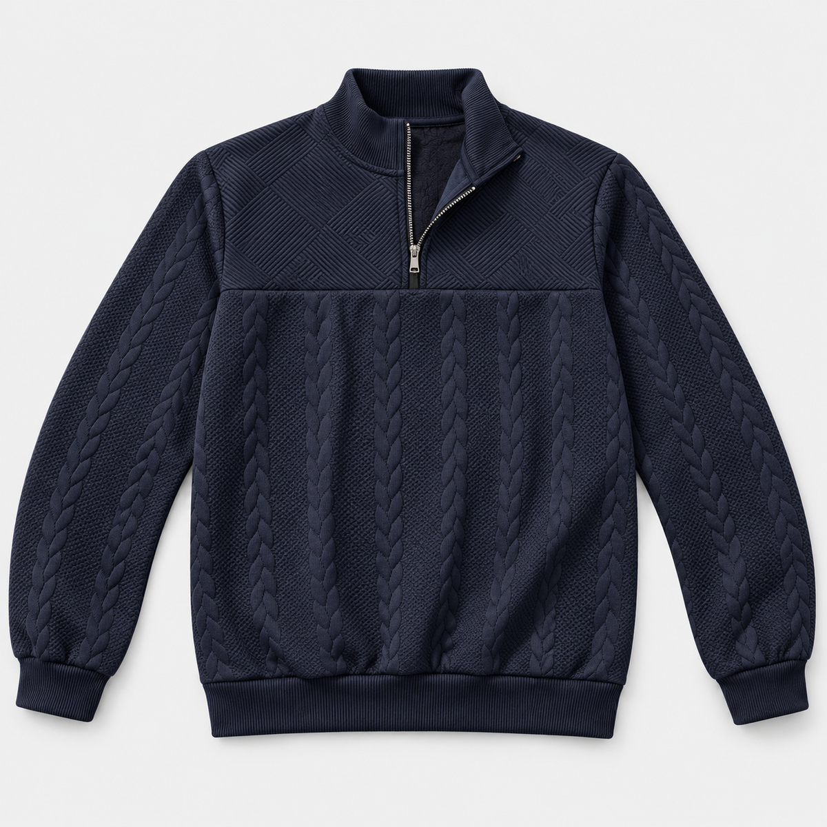 AZUKI Men's Quarter-Zip Jacquard Pullover