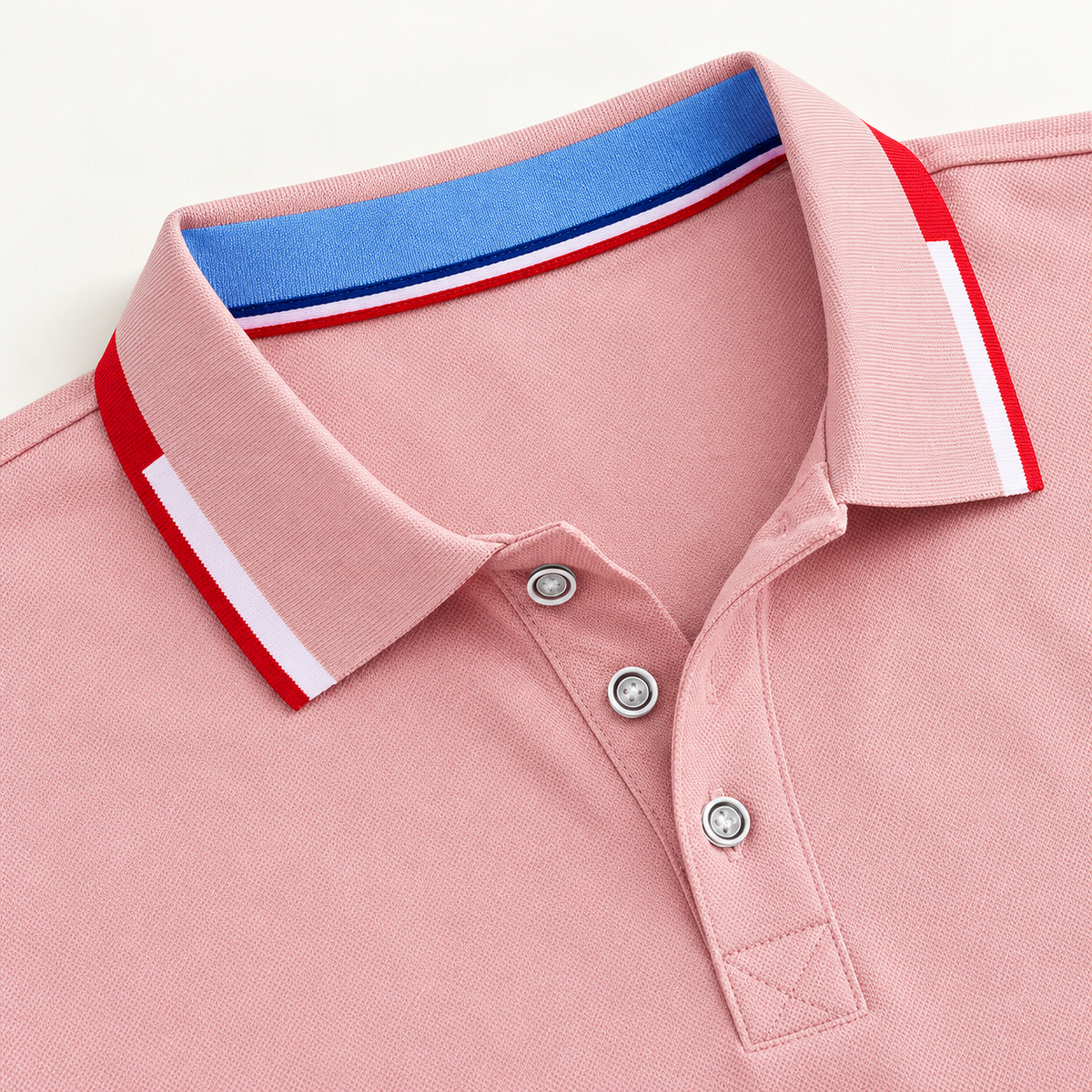 AZUKI Men's Contrast-Tipped Short Sleeve Polo