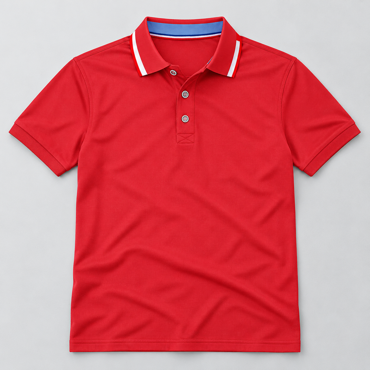 AZUKI Men's Contrast-Tipped Short Sleeve Polo