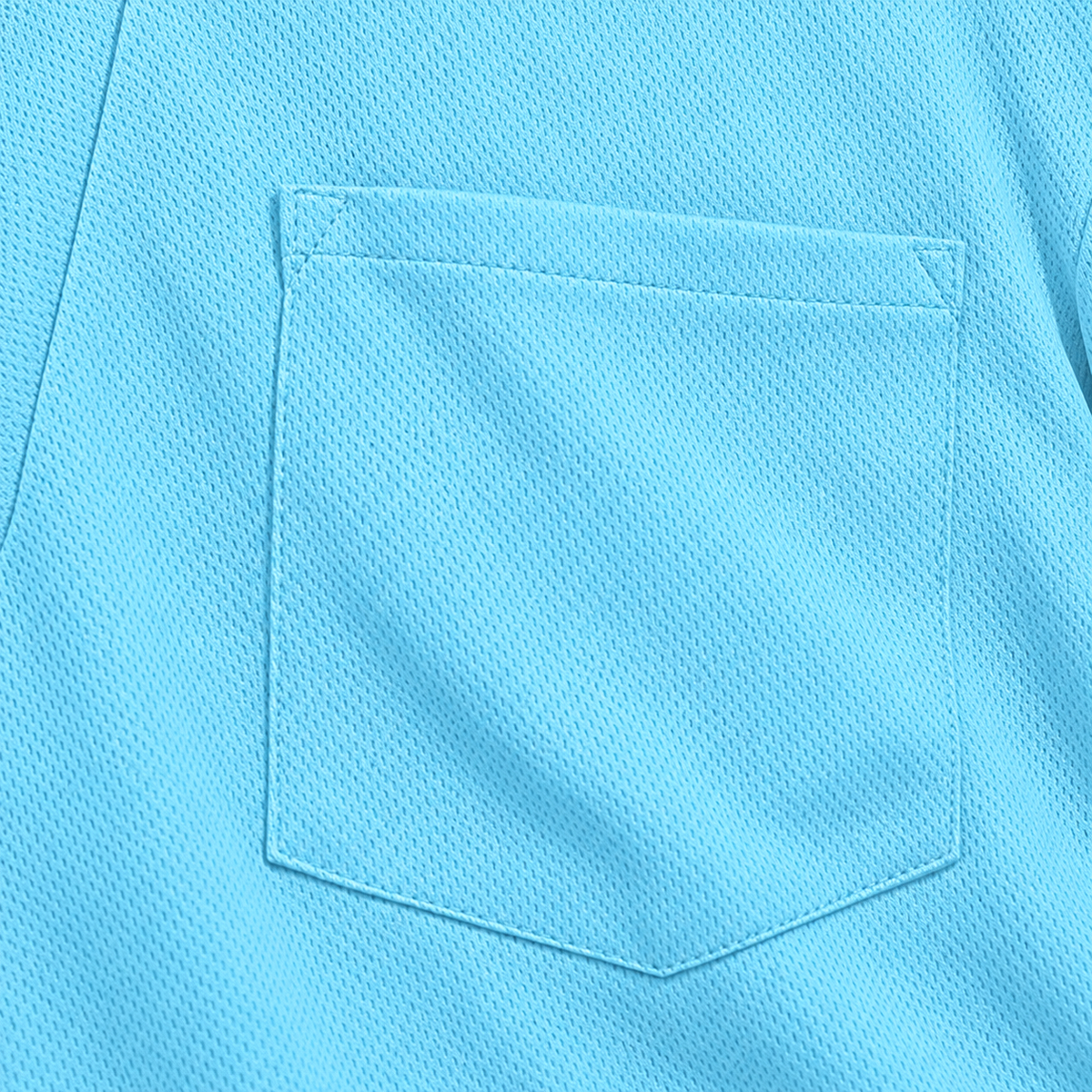AZUKI Men's Long-Sleeve Birdseye Pocket Polo