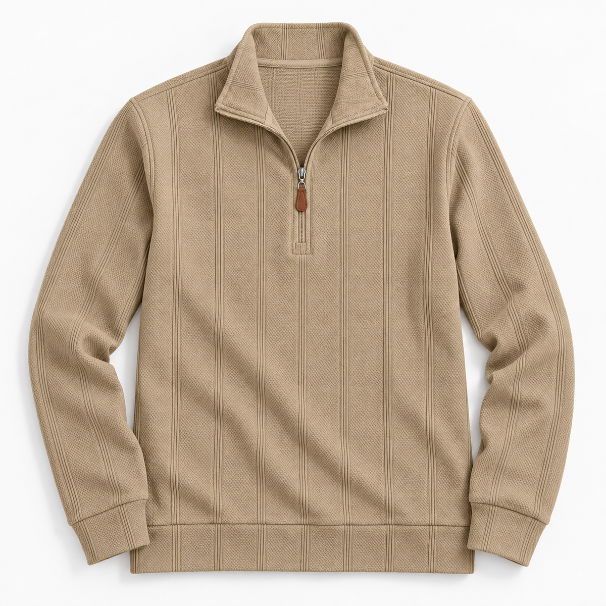 AZUKI Men's Textured Stripe Half-Zip Pullover