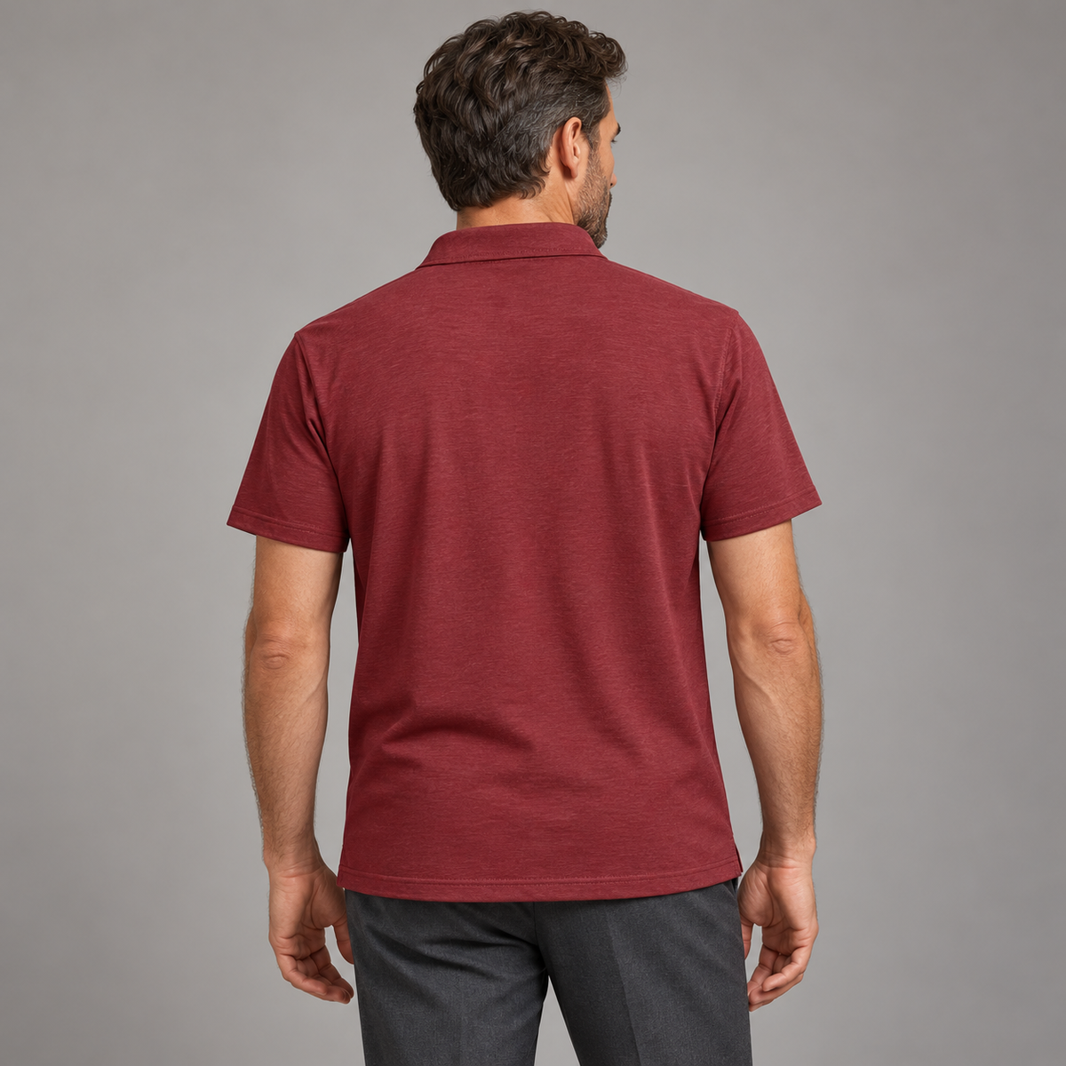 AZUKI Men's Cotton-Blend Four-Button Pocket Polo