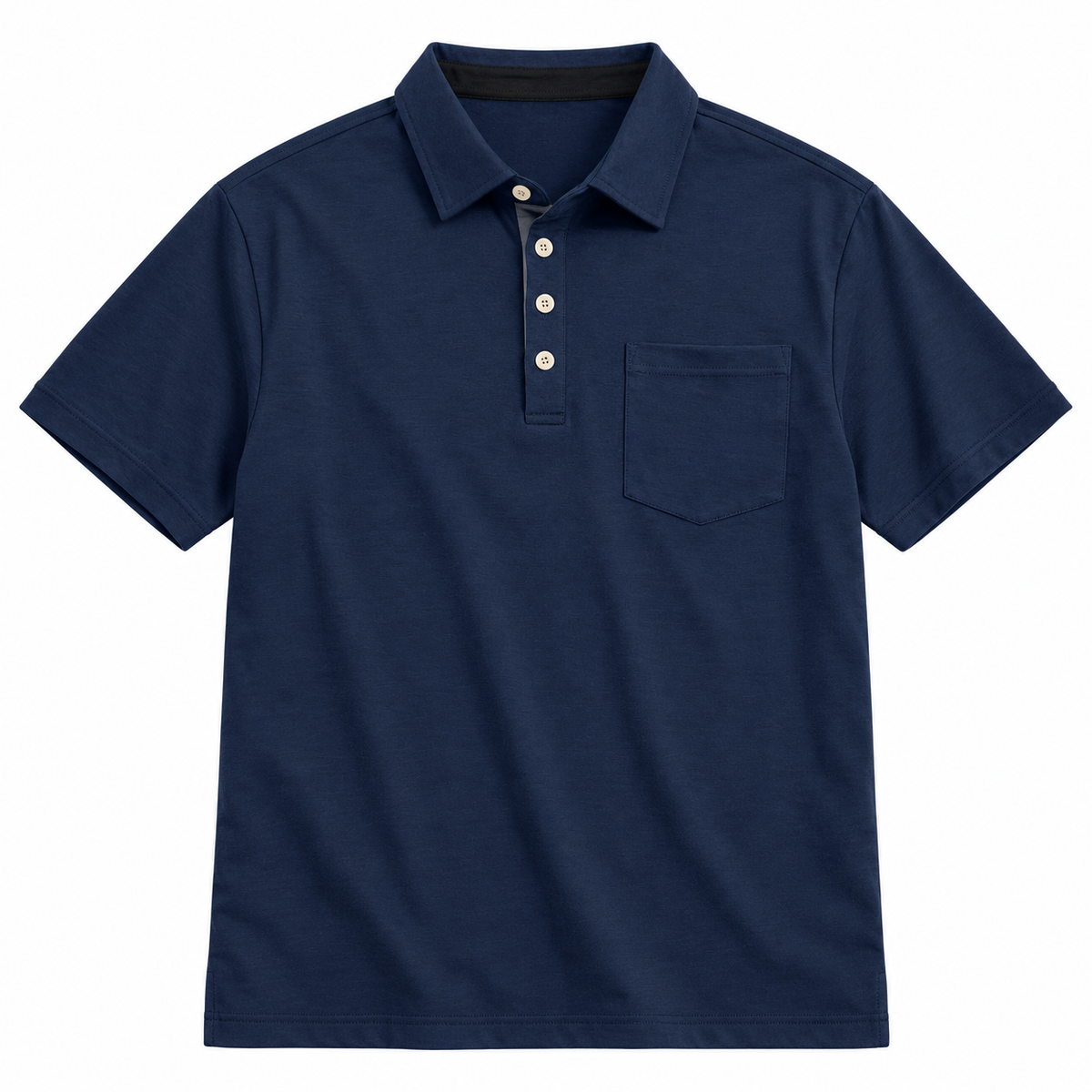 AZUKI Men's Short-Sleeve Cotton-Blend Pocket Polo