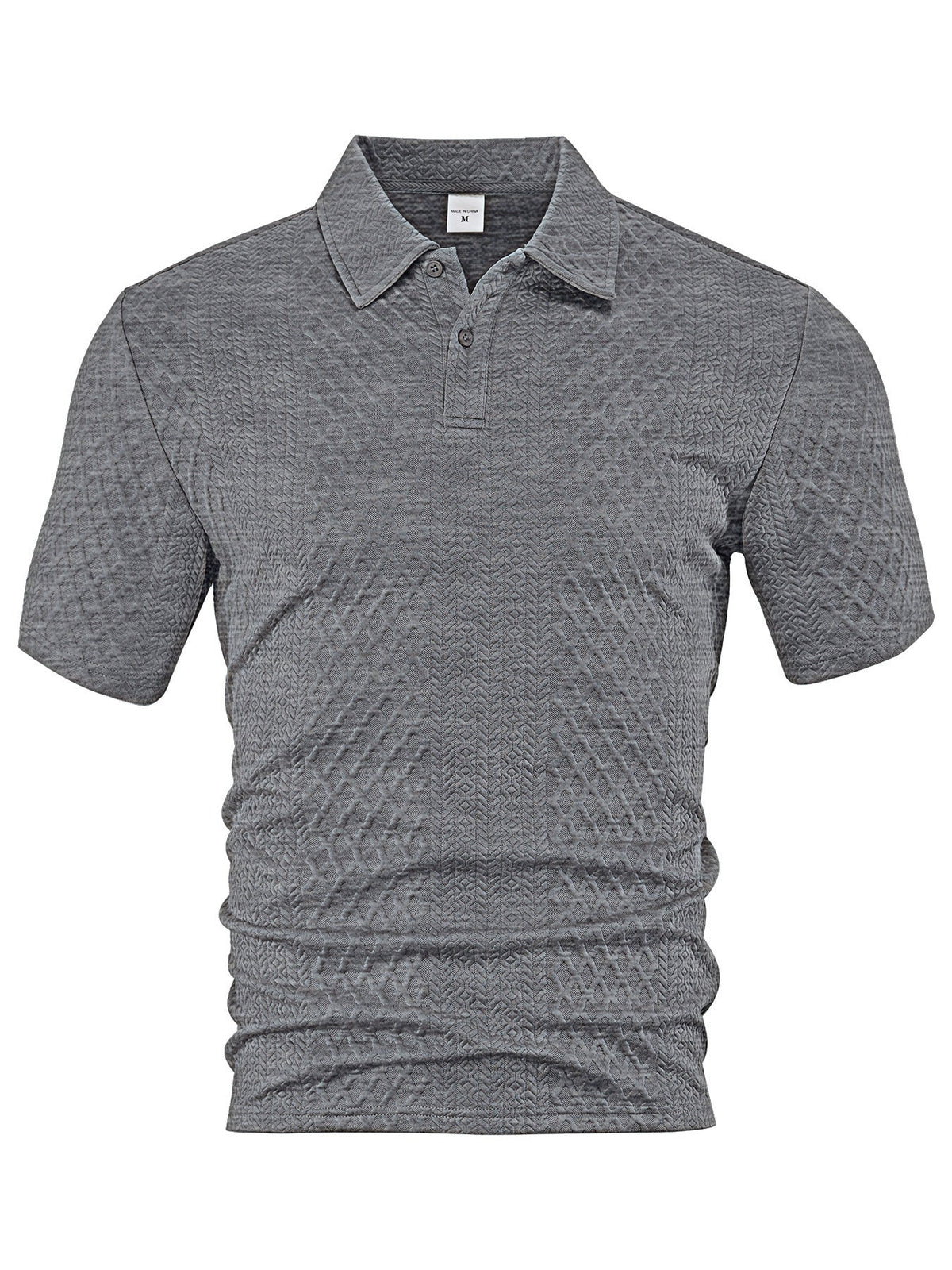 AZUKI Men's Geometric Jacquard Polo Shirt