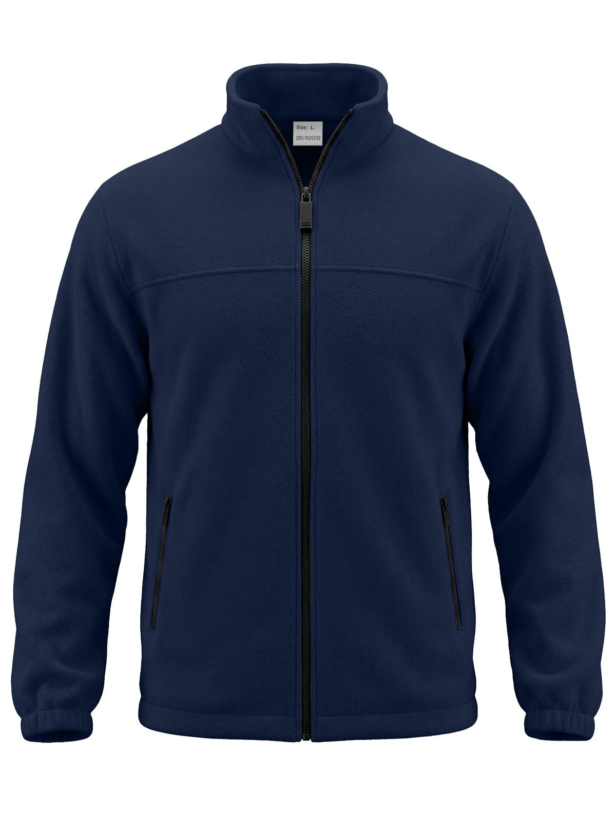 AZUKI Men's Full-Zip Fleece Jacket with Stand Collar