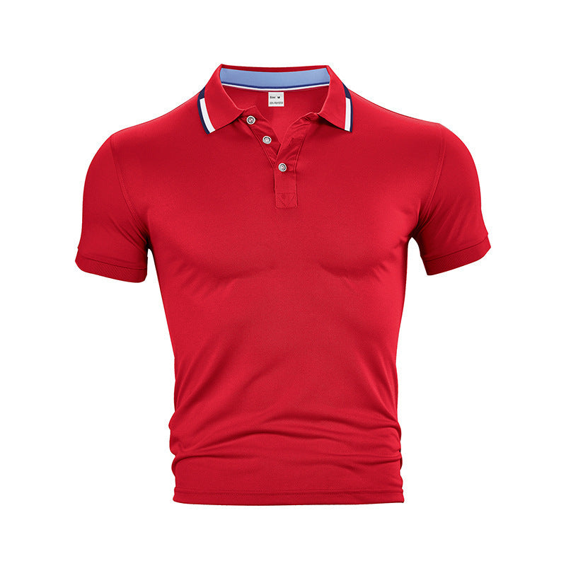 AZUKI Men's Contrast-Tipped Short Sleeve Polo
