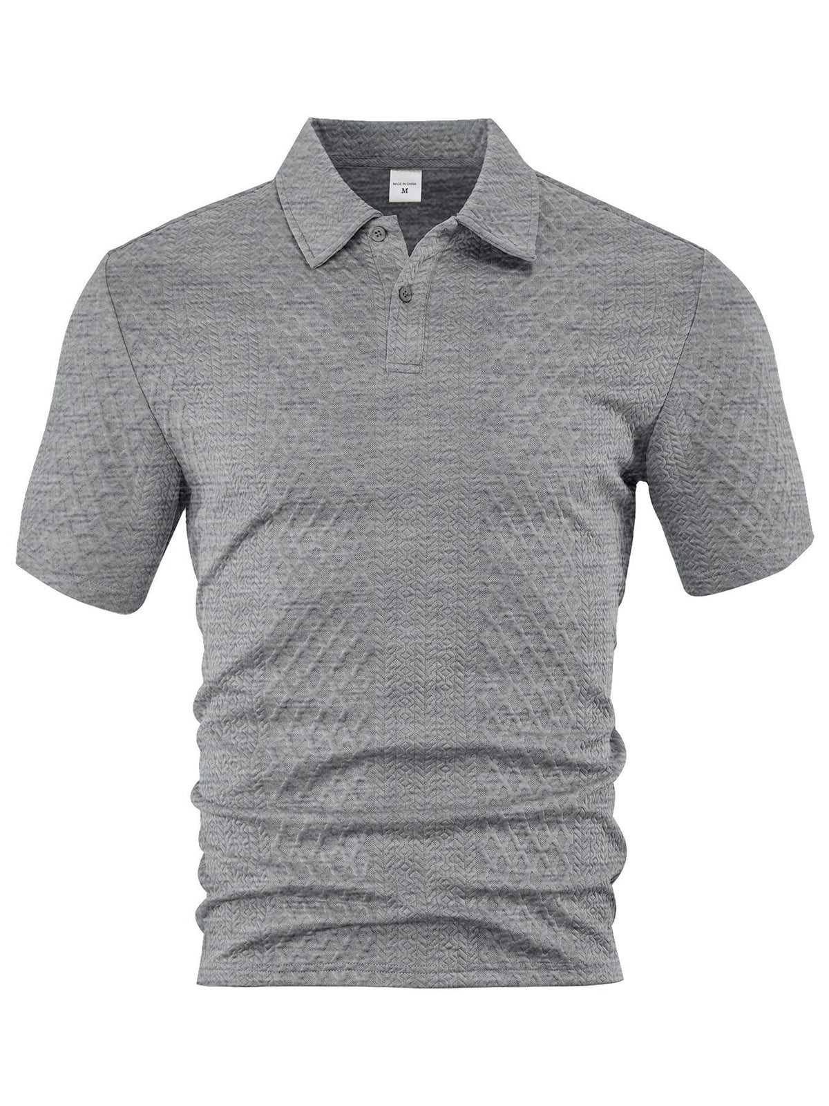 AZUKI Men's Geometric Jacquard Polo Shirt