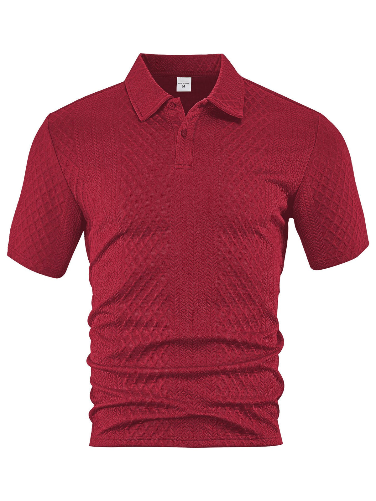 AZUKI Men's Geometric Jacquard Polo Shirt