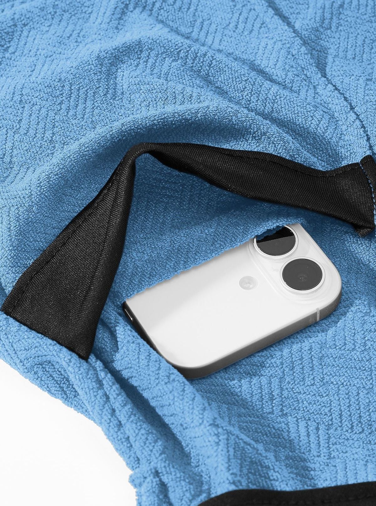 AZUKI Men's Textured Terry Bathrobe with Belt and Pockets