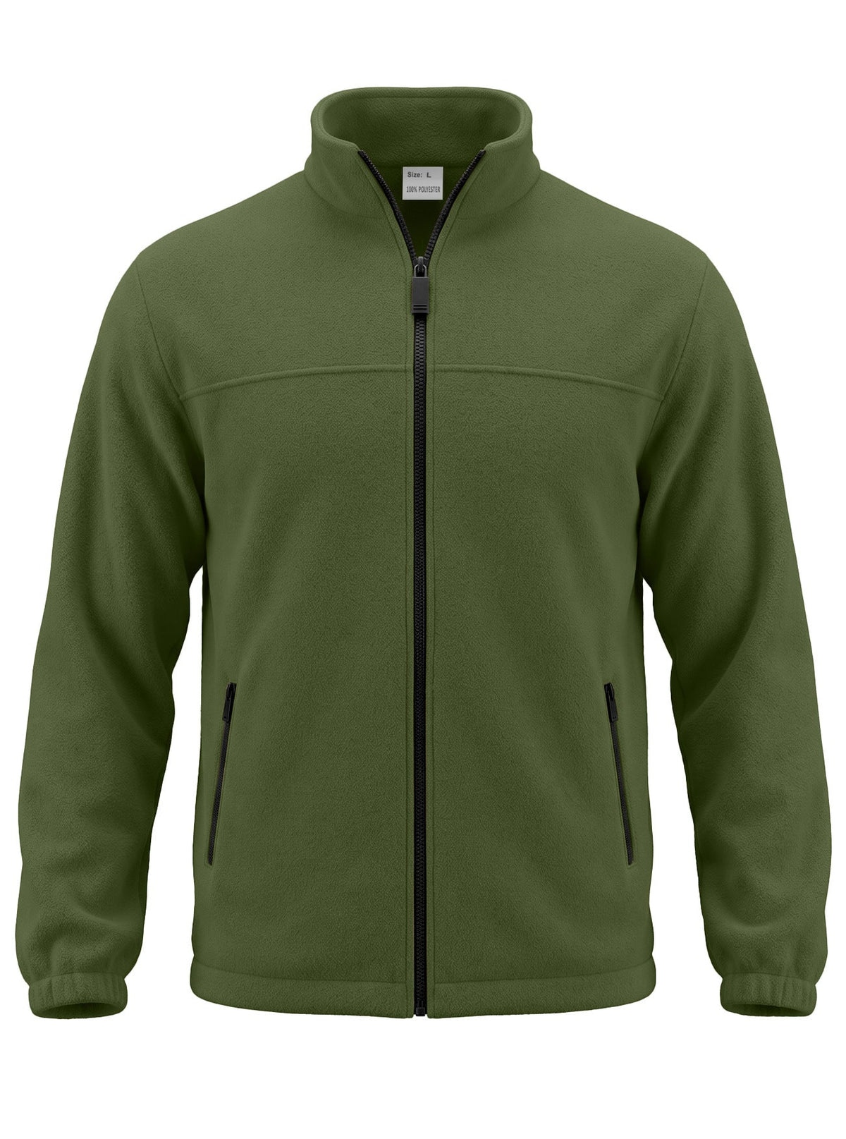 AZUKI Men's Full-Zip Fleece Jacket with Stand Collar