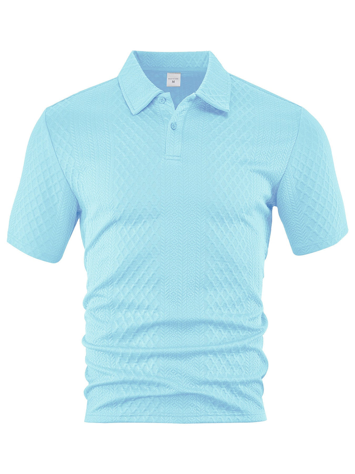 AZUKI Men's Geometric Jacquard Polo Shirt