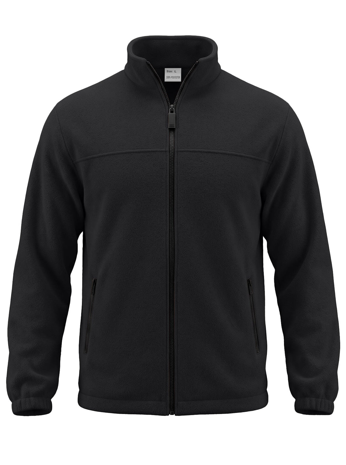 AZUKI Men's Full-Zip Fleece Jacket with Stand Collar