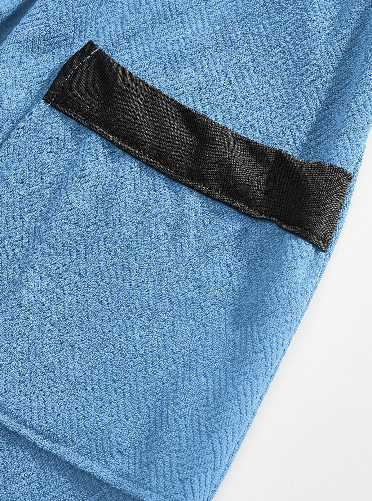 AZUKI Men's Textured Terry Bathrobe with Belt and Pockets