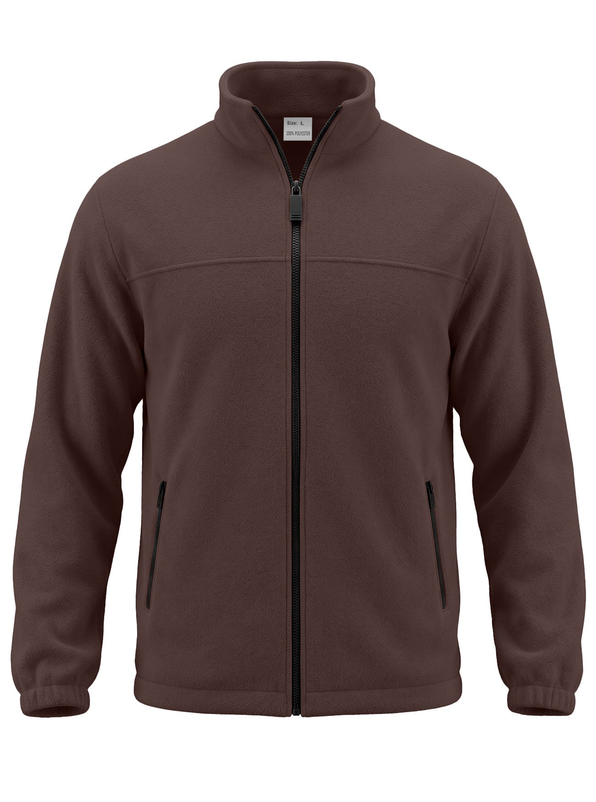 AZUKI Men's Full-Zip Fleece Jacket with Stand Collar