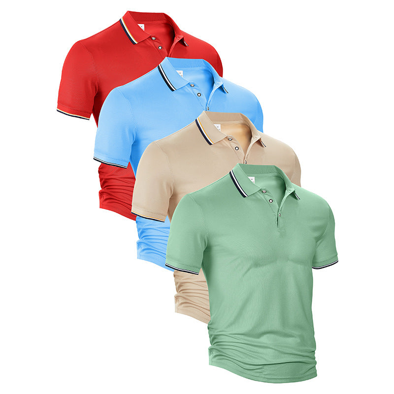 AZUKI Men's Contrast-Tip Piqué Polo