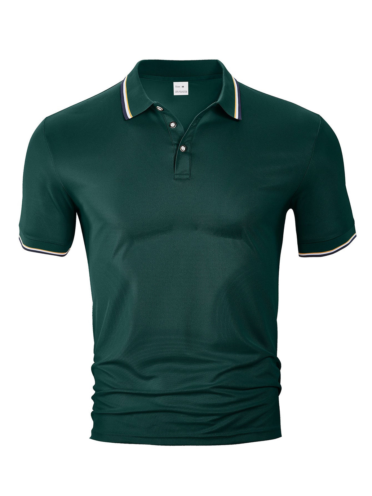 AZUKI Men's Contrast-Tip Piqué Polo