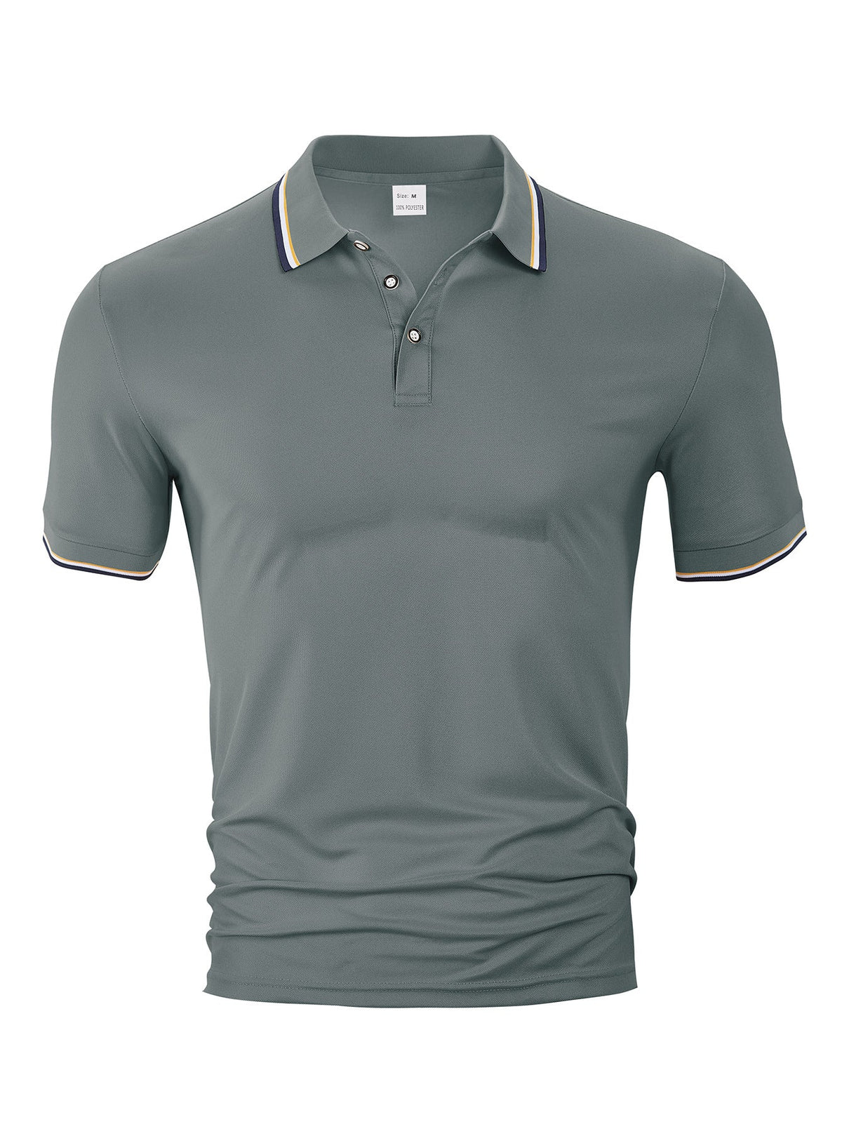 AZUKI Men's Contrast-Tip Piqué Polo