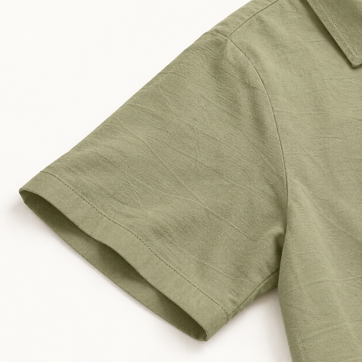 AZUKI Men's Linen-Blend Short Sleeve Polo