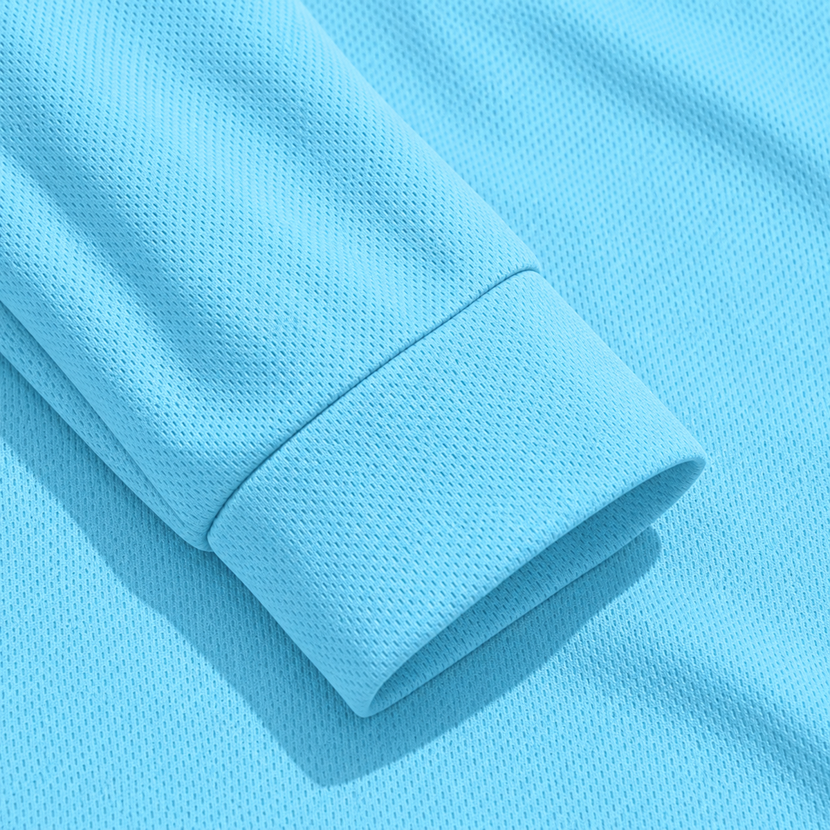 AZUKI Men's Long-Sleeve Birdseye Pocket Polo