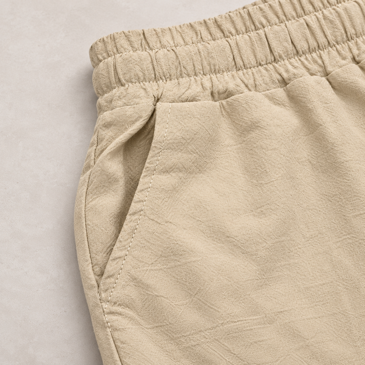 AZUKI Men's Linen-Blend Relaxed Drawstring Pants