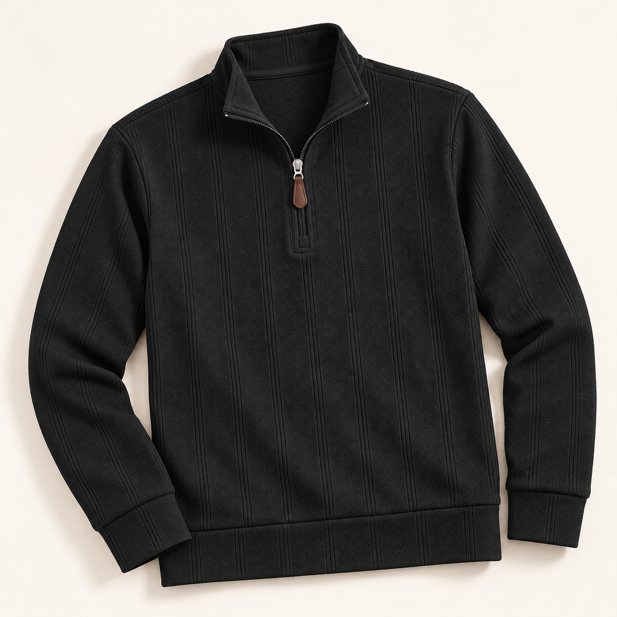 AZUKI Men's Textured Stripe Half-Zip Pullover