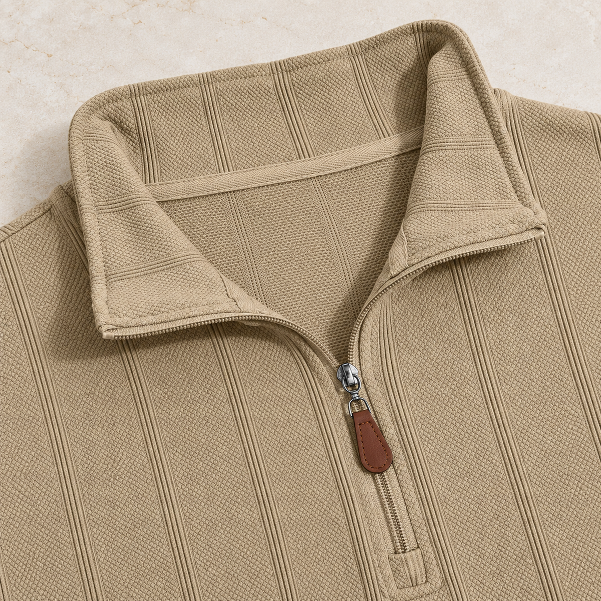 AZUKI Men's Textured Stripe Half-Zip Pullover