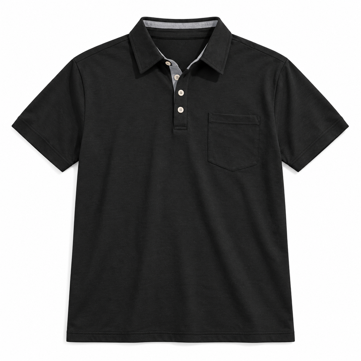 AZUKI Men's Short-Sleeve Cotton-Blend Pocket Polo