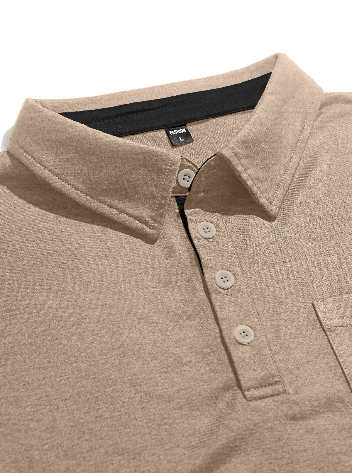 AZUKI Men's Short-Sleeve Cotton-Blend Pocket Polo